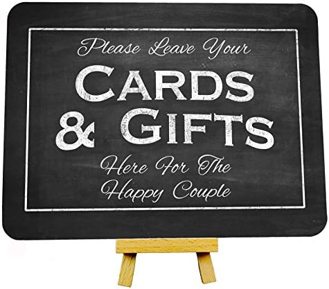 Chalkboard Style Wedding Cards And Gifts Metal Sign With Stand