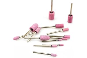 XUPHINX 10pcs Abrasive Mounted Stone Wheels Bits Set Cylinder Grinding Polishing Tool for Rotary Grinder 3mm