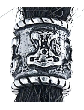 Bartperle Haarperle 925 Silber Thorshammer 8mm Innendurchmesser