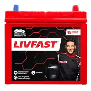 Mahadeo Agencies LivFast 68AH Car Battery (LVM 75D23BH HH L)