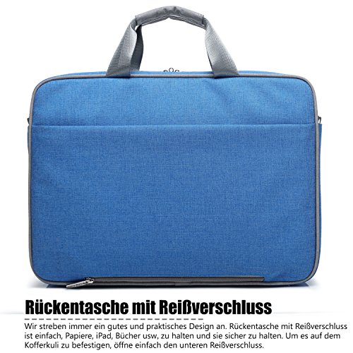 CoolBELL 15,6 Zoll Laptop Tasche Nylon Schultertasche mehrfach Abteil Messenger Bag Handtasche Tablet Aktentasche für Laptop / Tablet / Macbook,Blau - 2