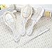 Retro 5 Pcs Professional Hair Care Hair Brush Combs Set With Mirror And Stand White