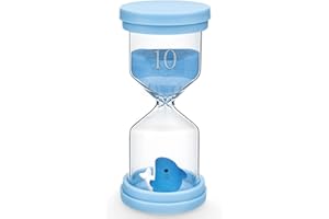 PlsMupn Clessidre per Bambini, 10 Minuti Delfino Blu Timer a Sabbia, Clessidra per Lavarsi i Denti, Cucina, Giochi, Ufficio e Time Management