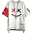 Hello MrLin Men's Techwear Japanese Harajuku Streetwear Hip Hop Short Sleeve T-Shirt
