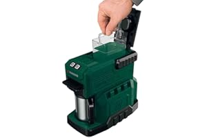 ZAHRRAMARI Cafetera portátil a batería de 20V de Parkside - Apta para café molido y cápsulas - Con carcasa resistente, con asa para un transporte sencillo; pequeña y manejable.