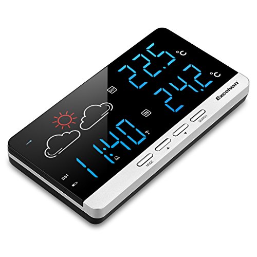 Excelvan Color Wireless Wetterstation Thermometer Hygrometer Funkwetterstationen LCD Display mit vorhersage Temperatur Außensensor - 3