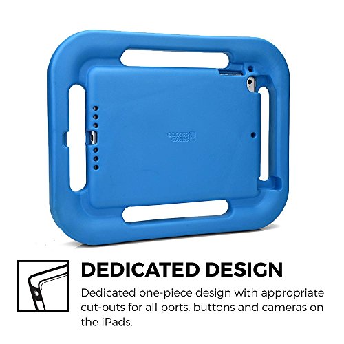 iPad 9.7 (2017), iPad Air 1 / 2 Kinderhülle, COOPER GRABSTER strapazierfähige robuste, widerstandsfähige, stoßfeste, schützende Spielhülle für Kinder mit 4 Griffen & kostenlosem Displayschutz (Blau) - 2