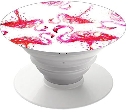 Multi-Function Pop Out Phone Grip and Stand, Socket Mobile Holder for your Phone &amp; Tablet - flamingo shimmer