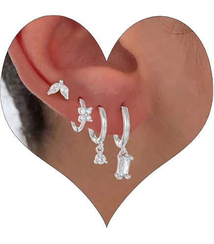 Orecchini in argento sterling 925 da donna con catena