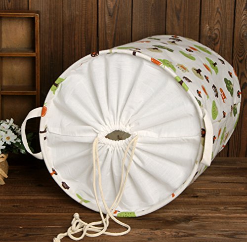 Kimjun Multifunktionale Household Stoff Leinen Wäschesammler Wäschebox Faltbare Wäschekörbe Kinder Spielzeug Aufbewahrungskorb Aufbewahrungsbox Tiere + Bäume - 3