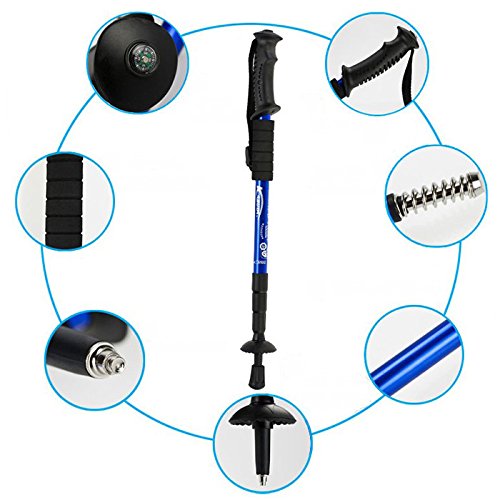Preisvergleich Produktbild xinzhi Trekkingstock, Vier Trekkingstöcke, Teleskopstütze, Gehwippe, Aluminiumkrücken, Bergsteigerausrüstung für Outdoor-Wandertätigkeiten