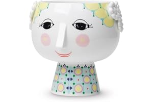 Bjørn Wiinblad Übertopf mit Fuß Ø15.5 cm Eva verspielte Details für Blumen, gelb