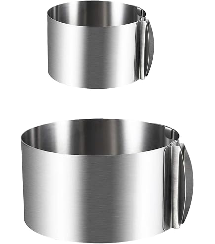 QWORK® Anello per Torte, 16-30 cm, Stampo Tondo in Acciaio Inossidabile, Altezza: 15 cm Perfetto per Fare Torte di Mousse, Pane, Cioccolato