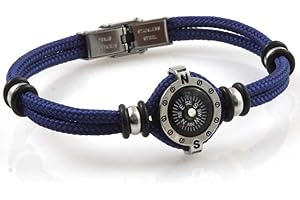amorili bracciale con bussola e cordino nautico uomo