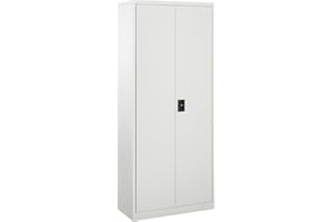 Vinsetto Cool Rolled Steel Tall Office Lockable Filing Cabinet Free Standing 2 Doors 4 Internal Adjustable Shelves Bookcase Cabinet Storage Large Space Unit 80 L x 40 W x 175 cm