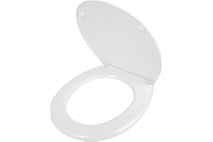 ADGO Uniwersalna Deska Sedesowa WC Toaletowa Sedes, Zaokrąglona Owalna Wygodna Komfortowa, Łatwa w Czyszczeniu, w Zestawie Śruby do Mocowania, Biała, 1 sztuka