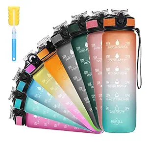 Epiphany Water Bottle 1 Liters with Motivational Time Marker, Unbreakable Leakproof Durable BPA-free Non-Toxic Water bottle for office, gym (Pack of 1 pc)