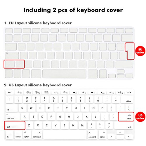 MacBook Pro 13 Hülle Case, iNeseon Ultra Slim Gummierte Hartschale Tasche Cover Shell, US Transparent und EU Transparent Tastatur Abdeckung Schutzhülle für Apple MacBook Pro 13.3 Zoll Aluminum Unibody mit CD-ROM Drive Modell:A1278,NICHT für MacBook Pro 13 mit Retina Display (Transparent) - 4