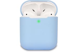 KOKOKA Case Cover Compatible with AirPods 2, Silicone Shockproof Case Cover for Airpods 2 [Front LED Visible][Support Wireless Charging] Sky Blue
