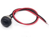 Alkatronik 12mm Pbs-33b 2 Pin Push Buton Siyah 20cm Kablolu On Off 1a 250v Mini Yuvarlak Su Ge&ccedil;irmez Anahtar