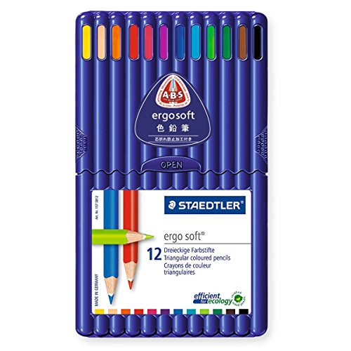 ergosoft Lot de 12 crayons de coloriage Assortis