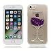 Produktbild MZBaoLingMeiDongEU iPhone 6S Plus Hülle, Crystal Clear Soft Flexible TPU Hülle mit 3D Flowing Liquid Kreative Bling Glitter Stars Rotweinglas Design für iPhone 6 Plus 5.5"- lila