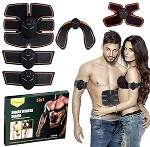 Jukkre Muscle Exerciser Trainer Smart Stimulator Fitness Gym Abs Stickers Pad for Unisex (Black)