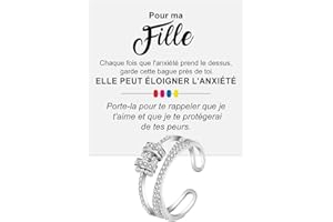 BRAMART Bague pour Femme en Argent Sterling 925, Bague Inspirante et Encourageante pour Filles pour Femmes Dames Dimension Pouce Ajustable Bague Ouvrable