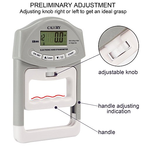 iisport 200 lbs/90 kg Digitales Hand-Dynamometer Grip Stärke Messung Meter automatische Erfassung Hand Grip Power - 3
