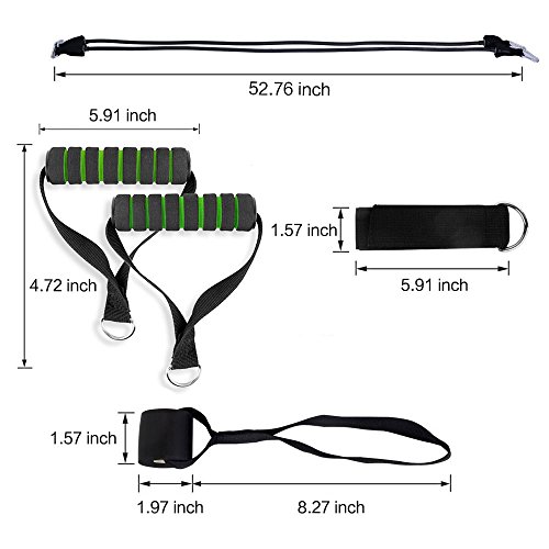 Mture Widerstandsbänder Fitnessbänder Yogagurte Strap Belt Body-Tube 100 % Naturlatex beschichtete Röhren Ideal für Heimfitness, Yoga, Pilates -11-teiliges Set - 8
