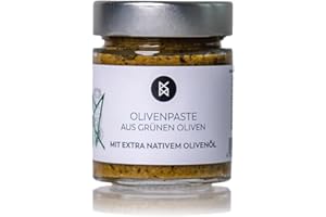 DELIGREECE - Olivenpaste aus Chalkidiki Oliven | Würzige Paste aus Chalkidiki-Oliven mit extra nativem Castello Zacro Olivenöl und frischen Kräutern, ideal als Vorspeise oder Brotaufstrich | 140g