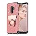 Produktbild Rose Gold Strass Hülle für Samsung Galaxy S9 Plus,Glitzer Silikon Hülle für Samsung Galaxy S9 Plus,Moiky Luxus Mode Mädchen Frauen Niedlich 3D Bär 360 Grad Ständer Ring Halter Glänzend Kristall Ultra Dünn Weich TPU Schutzhülle Anti-Kratzer Anti-Fingerprint Soft Flexible Gummi Schutzhülle + 1 x Frei Displayschutzfolie
