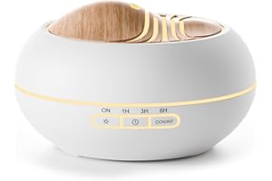 ‎SALKING SALKING Aroma Diffuser für Ätherische Öle - 400ml Aromatherapie Raumduft Ultraschall Diffusor Weiß Holzmaserung Duftöldiffusoren Duftlampe Elektrisch Duftdiffusor RGB für Zuhause Büro Yoga Schlafen