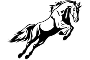 Porfeet Autoadesivo dell'automobile, Cavallo di Salto Stampato Autoadesivo Adesivo Auto Camion Corpo Decalcomania Riflettente Fai da Te Nero