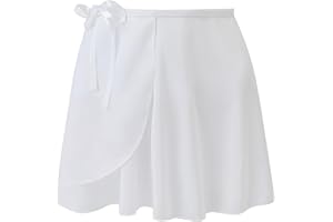 Tancefair Girls Ballet Wrap Skirt Chiffon Ballet Skirts Adjustable Ribbon Tie Dance Skirt Gymnastics Dance Costume for Girls