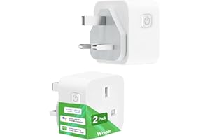 WOOX Smart Plug, Alexa Plug, WiFi Customizable Smart Plugs Work with Alexa, Google Home,13A Wireless Outlet Voice Remote Control,No Hub Required (2.4GHz WiFi Only)-2Packs