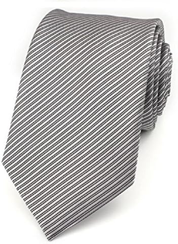 Men solid plain tie multi stripes business suit necktie various color (Grey)