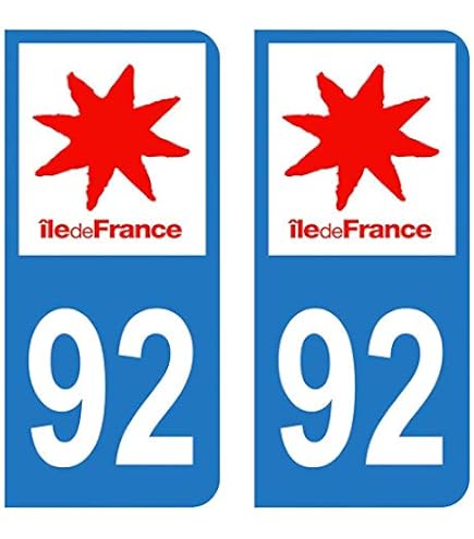 Autocollants Plaque Immatriculation HADEXIA - Logo France UE - Lot De 2 - 45x100mm