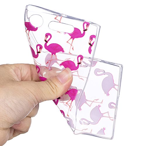 Sony Xperia XZ1 Compact hÃ¼lle,Sony Xperia XZ1 Compact Case, Cozy Hut Kratzfeste Plating TPU Silicone Case SchutzhÃ¼lle Ultra DÃ¼nn Tasche fÃ¼r mit Samsung Sony Xperia XZ1 Compact HÃ¼lle Case Transparent - Flamingos