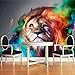 Produktbild Rjjwai Fototapete 3D Lebensechte Tier Löwe Im Europäischen Stil Individuelle Fototapeten Wandbilder Wohnzimmer Sofa Hintergrund Geprägtes Papier Modern Home Decor