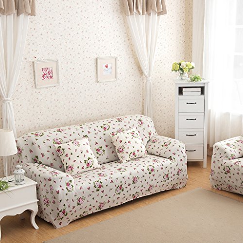 Elastisch Stretch Sofabezüge Für Einzel / 3-Sitzer Couch – Continental rosa , 190-230cm - 6