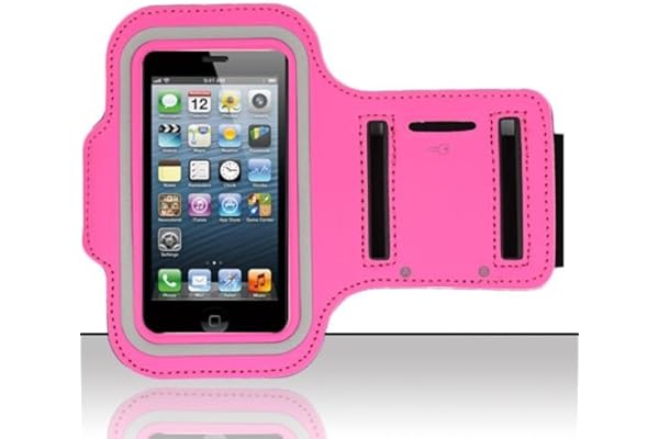 NOVAGO Brassard de Sport néoprène avec Bande Scratch, Bandes réfléchissantes et Poche à clé Compatible avec Les Petits Smartphones jusqu'à 5 Pouce comme iPhone 12 Mini iPhone 13 Mini ...