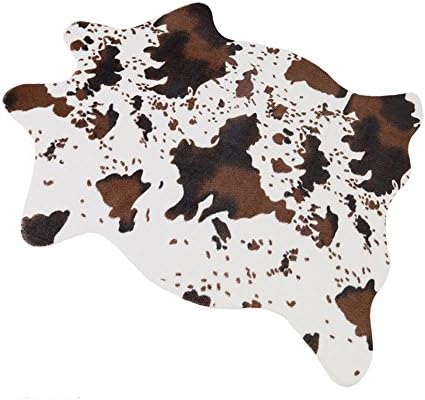 Quibine Cow Print Area Rug,3.6X2.3 Feet Non-Slip Faux Cow-hide Carpet