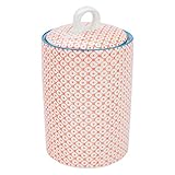 Nicola Spring Patterned Porcelain Kitchen Utensil Holder Pot - Blue/Orange Print Design