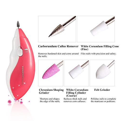 TOUCHBeauty TB-0602A Maniküre-Pediküre-Set mit 5 Aufsätzen Elektrische Nagelfeile mit Aufbewahrungsbox - 3