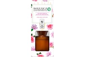 AIRWICK Botanica by Air Wick Air Freshener Reed Diffuser, Island Rose and African Geranium, Pack 1 x 80ml, Inspired By Nature, Room Diffuser