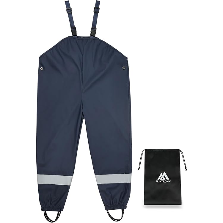 BSBUY Regenhose Kinder Unisex - Wasserdichte Matschhose Mit Reflektorstreifen