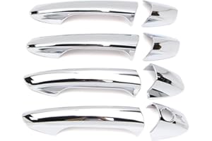Dreamseek 8Pcs 4 Door Handle Cover for Mercedes Benz CLA GLK GLA GLE B C E ML Class X156 W166 W204 W212 W246 Exterior ABS Molding Protector Chrome Trim w/Smart Keyhole