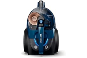 Philips PowerPro Expert Aspirapolvere Senza Sacco, Motore Potente da 900W, Filtro HEPA Allergy Lock, TriActive+ per Pavimenti e Tappeti, Blu (FC9745/09)
