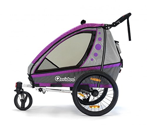 Preisvergleich Produktbild Jumbo-1 violett Fahrradanhänger Kinderanhänger Jogger ALUMINIUM Qeridoo Kinderfahrradanhänger Kinderwagen UVP 419.